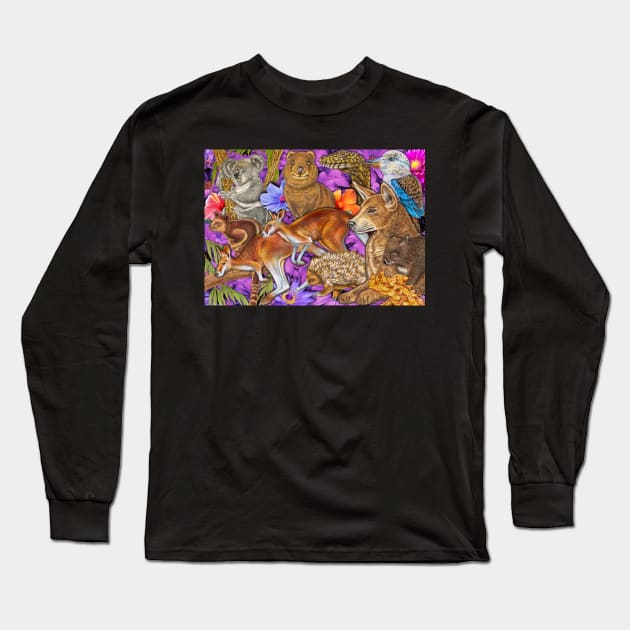 Australian Wildlife Long Sleeve T-Shirt by Tim Jeffs Art